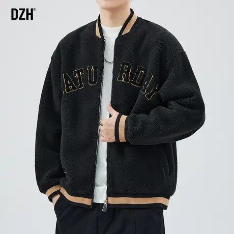 男士棒球服外套男冬季加绒加厚夹克男款2024新款潮牌美式高街上衣商品大图