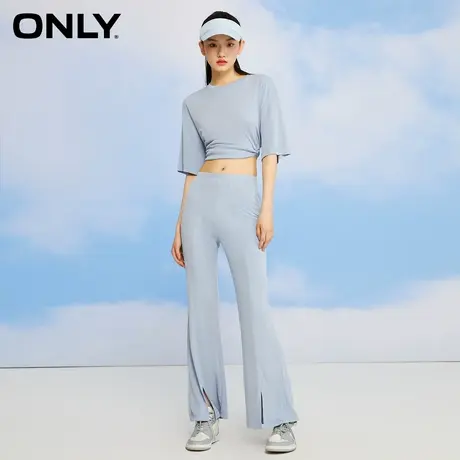 ONLY奥莱夏季时尚开叉简约显瘦收腰薄直筒休闲裤女商品大图