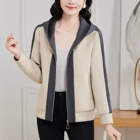 连帽卫衣外套女2024年春装新款时尚高级感休闲上衣服百搭长袖开衫图片