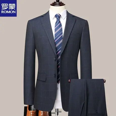 罗蒙西服套装男修身新郎西装结婚礼服伴郎商务职业装面试正装外套图片