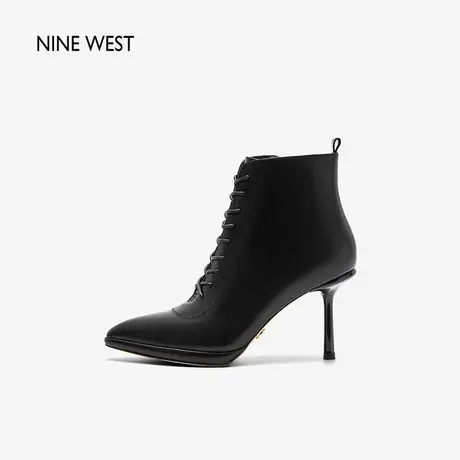 Nine West/玖熙红色预警尖头时装靴2023秋冬新款短靴气质高跟靴子商品大图