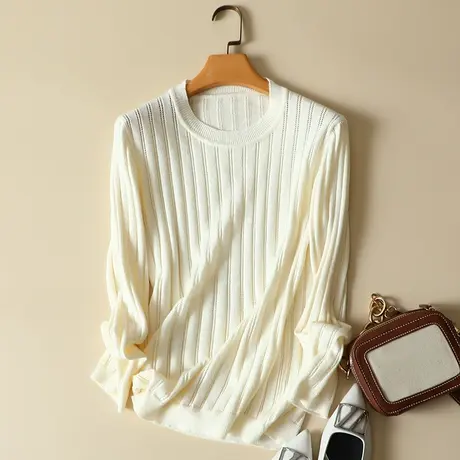 2022秋冬新款打底针织衫女洋气百搭文艺宽松大码女套头弹力毛衣女商品大图