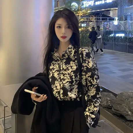 衬衫女春秋季2022宽松复古港味内搭设计感小众上衣服潮ins冷淡风图片