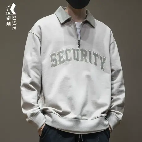 2023秋冬季新款运动Polo衫卫衣男高级感男款上衣男士大码翻领男装商品大图