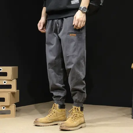 秋季工装裤男秋冬款潮牌束脚休闲男裤哈伦宽松大码春秋男士裤子潮商品大图