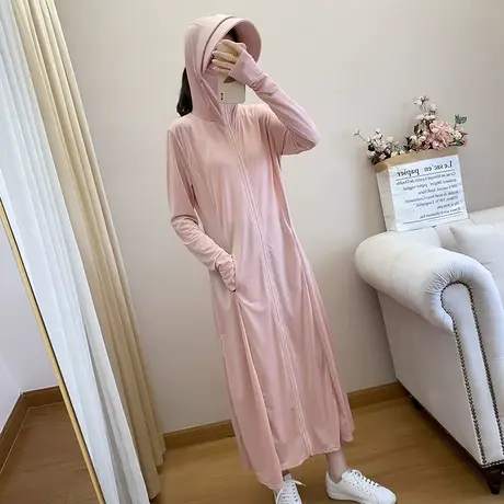 长款防晒衣女2023年新款夏季冰丝全身遮阳透气薄款宽松时尚防晒服图片