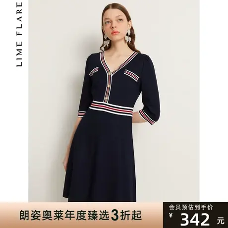 莱茵奥莱专柜夏新款法式复古赫本风小黑裙浪漫百搭连衣裙微廓女图片