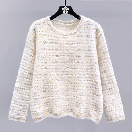 小香风软糯毛衣女秋冬2023新款日系宽松百搭洋气设计感针织衫上衣商品大图