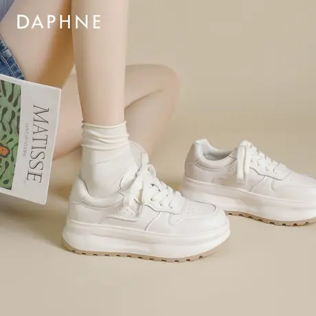 达芙妮厚底小白鞋女2025新款春季运动板鞋增高德训鞋夏季鞋子春款图片