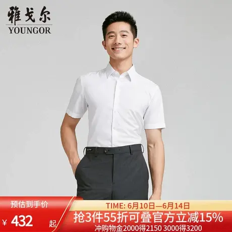 【商场同款】雅戈尔男士短袖衬衫夏季新款官方商务休闲短袖衬衫男商品大图