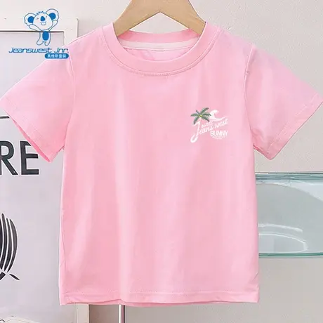 GD真维斯儿童女童短袖T2025夏季新款休闲舒适百搭纯棉圆领净色T恤图片