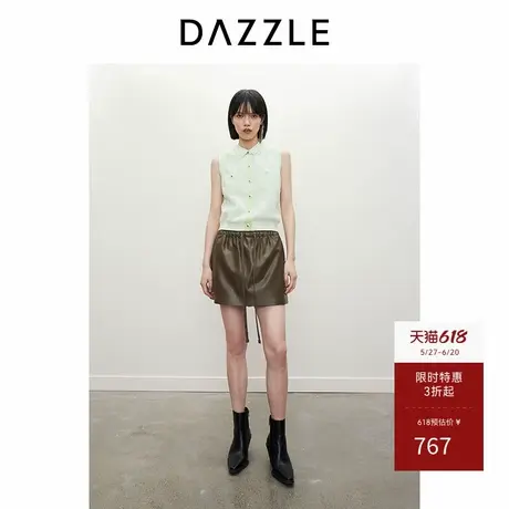 DAZZLE地素奥莱 春夏女装四针织提花背心毛针织衫毛衣商品大图