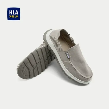 HLA/海澜之家轻质休闲鞋2025新款圆头套脚舒适橡胶发泡底懒人鞋男图片