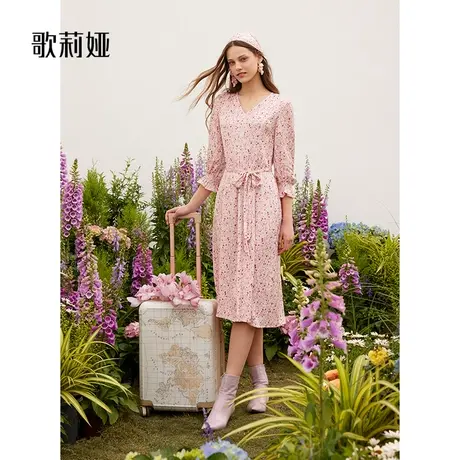 【邂逅樱缘】歌莉娅春装新款气质法式公主长裙连衣裙女1B3R4K110图片