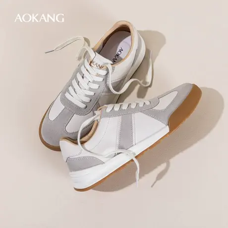 Aokang奥康春季新款时尚休闲鞋男轻质拼色百搭舒适德训鞋商品大图