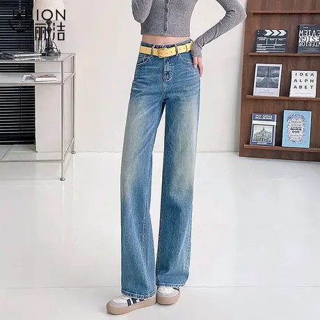 高腰窄版直筒裤女秋季小个子阔腿牛仔裤2025新款版型超好看的裤子商品大图