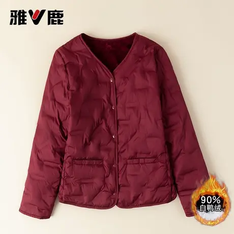 雅鹿加绒羽绒内胆女款2025新款秋冬修身保暖羽绒服时尚内外可穿商品大图