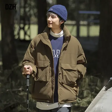 男生咖色棉服男款冬季潮牌设计感山系外套工装棉衣加厚情侣装棉袄商品大图
