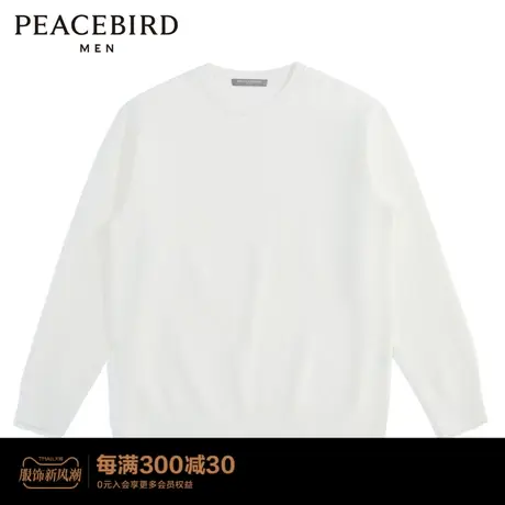 太平鸟男装 2022春季新款白色时尚毛套衫男B2EBC1134图片