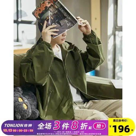 唐狮2023秋季新款美式oversize冲锋潮男外套痞帅休闲夹克外套G商品大图