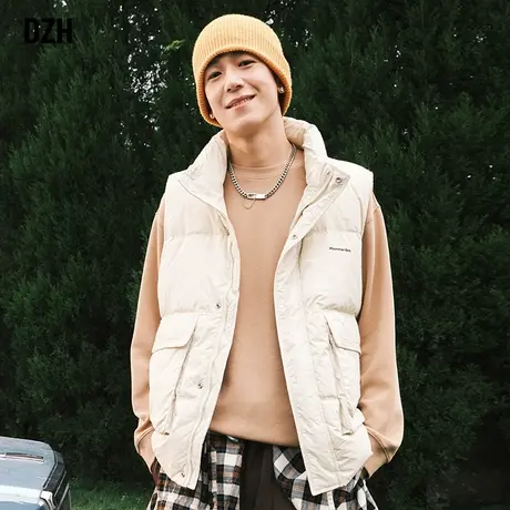 男生立领工装棉马甲男冬季外穿加厚潮牌无袖坎肩背心外套2023新款商品大图