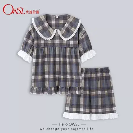 睡衣女夏季薄款短袖短裤2022年新款可外穿家居服套装商品大图