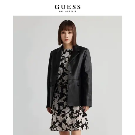 GUESS【秀智明星同款】女士气质翻领皮衣西装外套商品大图