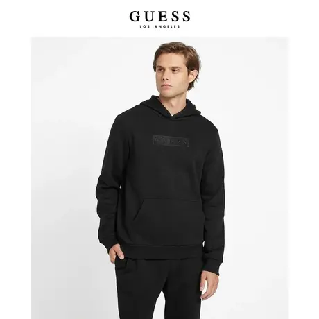 【38上新季】GUESS 男士简约纯色休闲连帽套头卫衣商品大图