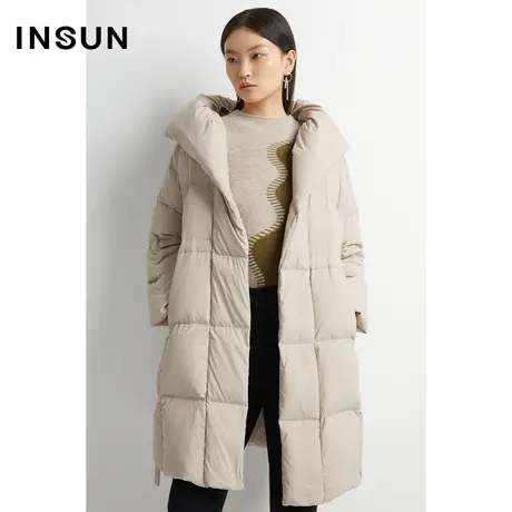INSUN恩裳奥莱冬季大廓形蓬松白鸭绒面包型羽绒服图片