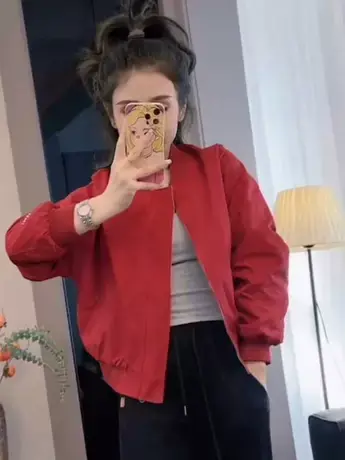 美式复古风长袖外套女秋装气质辣妹短款棒球服时尚减龄百搭开衫潮商品大图