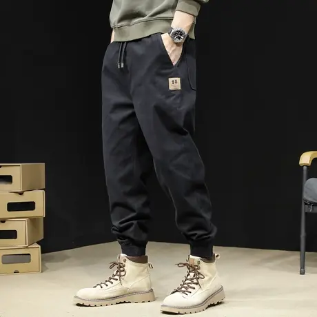 秋季男款休闲裤男士束脚春秋2023新款宽松棉弹大码潮牌工装裤子男商品大图