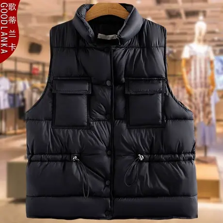 加肥加大码女手塞棉马甲外套宽松200斤中年胖妈妈秋冬季棉衣马甲商品大图