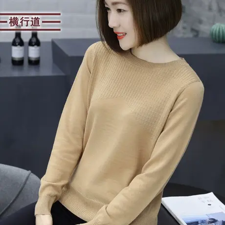 纯羊毛衫打底衫长袖女士2025春装新款女装上衣服针织毛衣宽松外穿商品大图