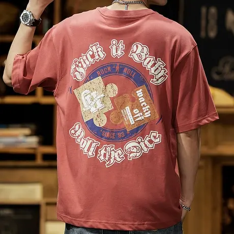 Modi Nick/摩帝尼克潮牌男款夏季纯棉T恤潮流宽松男士短袖时尚T恤商品大图