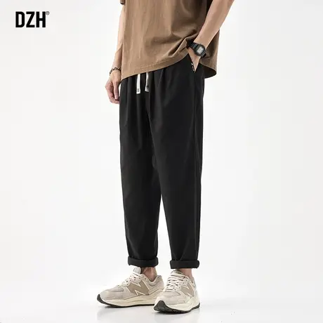 男士黑色九分裤子男秋冬新款韩版潮流直筒宽松休闲裤男款2023新款商品大图