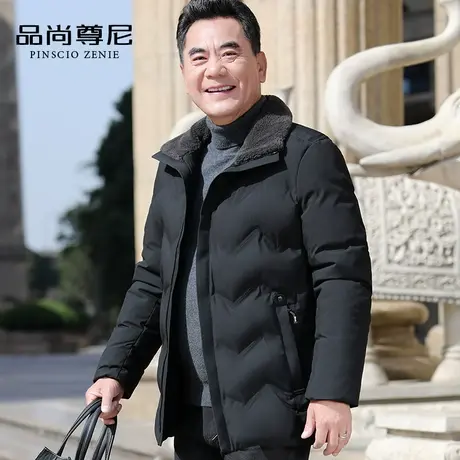 中老年爸爸羽绒棉服冬装加厚棉袄翻领休闲男士棉衣外套2022年新款商品大图