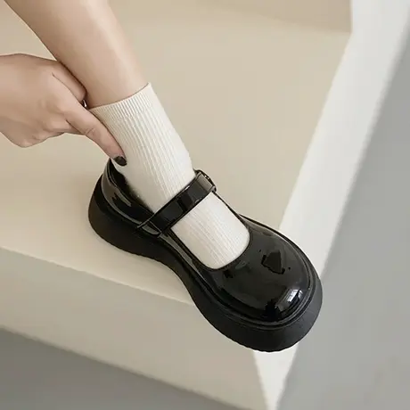 大头厚底法式玛丽珍小皮鞋女秋冬2023年新款复古英伦风学生jk单鞋商品大图