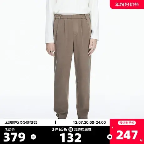 YATLAS冬季商场同款新款加绒针织锥形长裤男保暖微弹休闲裤商品大图