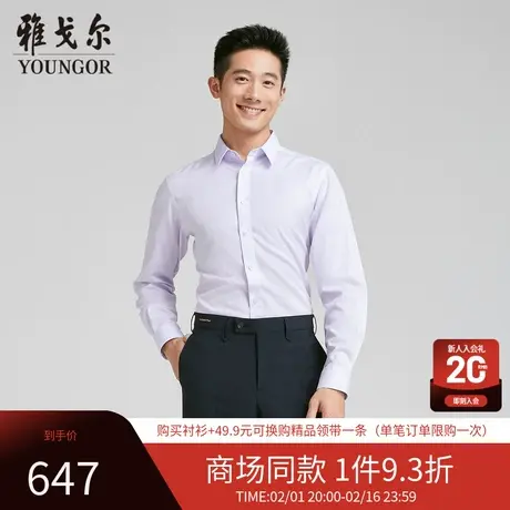 【商场同款】雅戈尔男士长袖衬衫新款官方商务休闲上班穿衬衫男商品大图