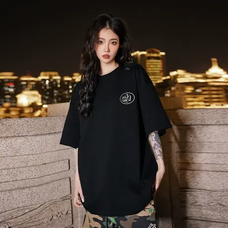 Nuthink美式简约t恤男潮街头潮流情侣款短袖宽松大码半袖上衣春季商品大图