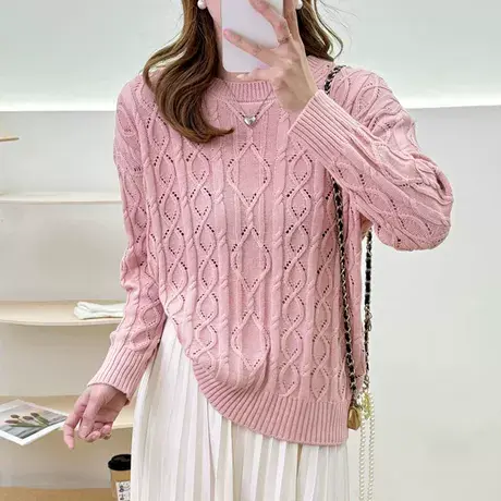 早春穿搭春季薄款镂空针织衫女2024新款初春外套韩系上衣春秋外搭商品大图