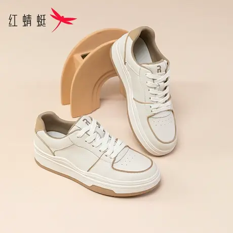 红蜻蜓小白鞋2023春秋爆款女鞋原创小众板鞋女款厚底配裙子鞋子女商品大图