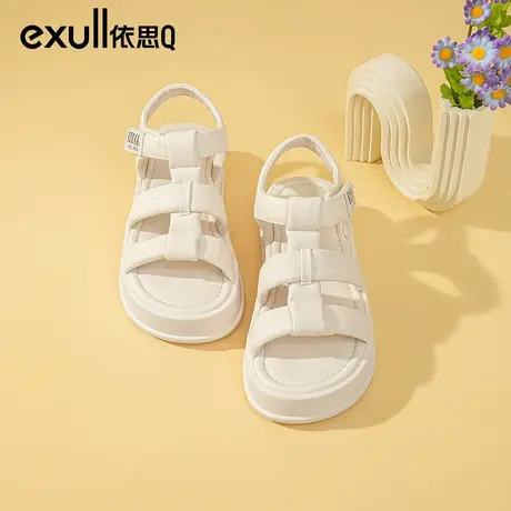 依思q百搭罗马凉鞋时尚休闲2024夏女新款厚底松糕外穿运动沙滩鞋商品大图