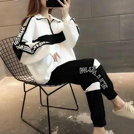 2023年新款春款春装女装春秋冬卫衣运动两件套装宽松洋气减龄爆款图片