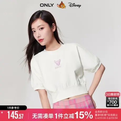 ONLY秋季迪士尼小鹿斑比联名圆领短款T恤女|123201050商品大图