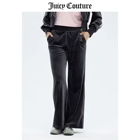 Juicy Couture橘滋休闲裤女秋冬新款美式高腰直筒阔腿天鹅绒长裤商品大图