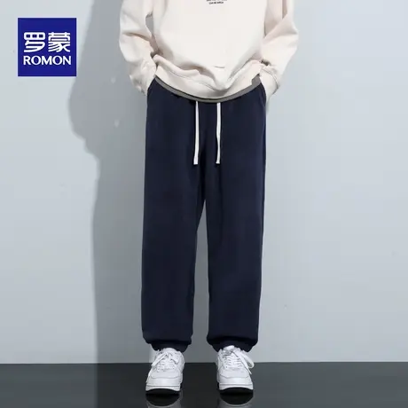 罗蒙春季新款潮流长裤2024束脚休闲裤男装商务纯色运动裤男士百搭图片