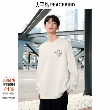 【商场同款】太平鸟男装24秋季新款圆领套头时尚卫衣男B1CRE3209商品大图
