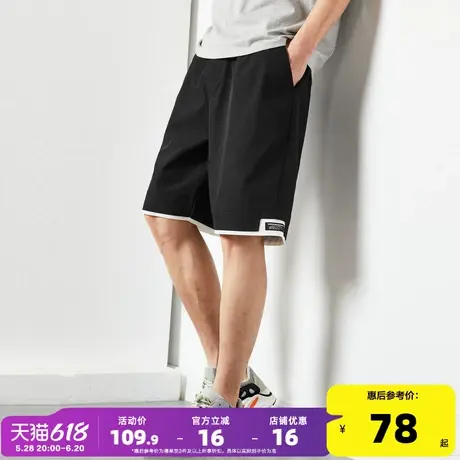 唐狮2025夏季新款休闲短裤男宽松直筒五分裤条纹学生运动中裤子潮商品大图