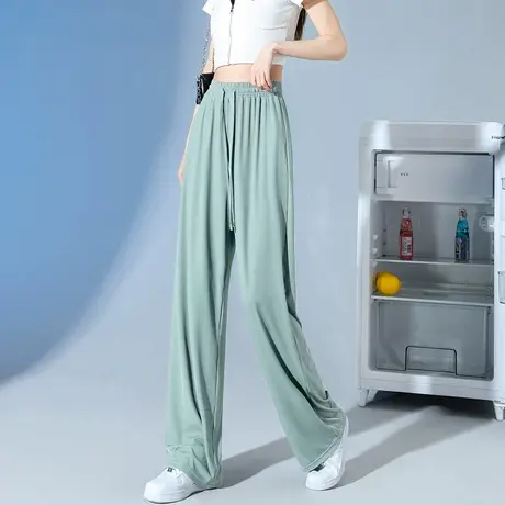 唐狮阔腿休闲裤女夏季新款宽松垂感舒适薄款慵懒遛弯裤子WP商品大图